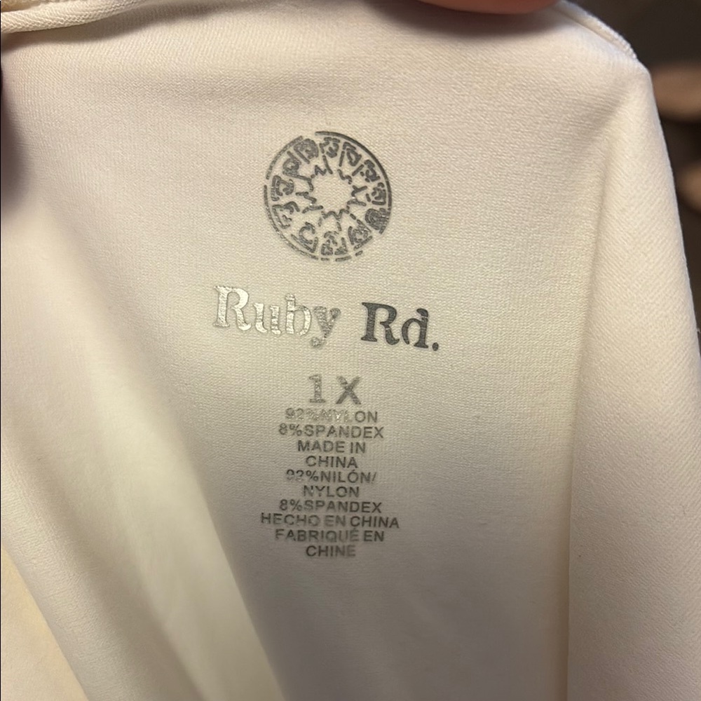 Ruby Rd Cream Asymmetrical Embellished Tank Top - Picture 4 of 6